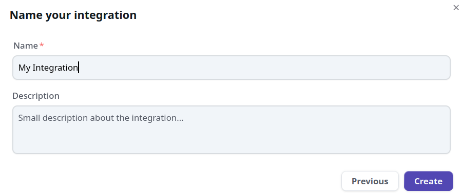 Sophos Integration Creation Screen